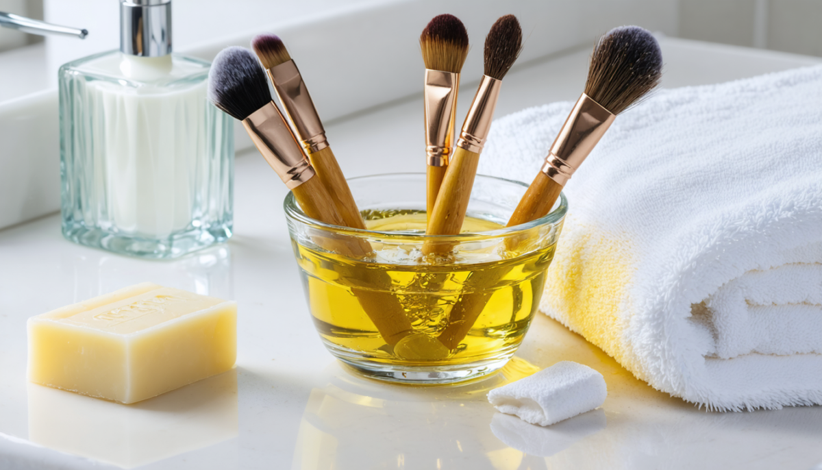 découvrez comment nettoyer efficacement vos pinceaux de maquillage avec une astuce naturelle à base d'huile d'olive pour des pinceaux impeccables et une peau protégée.